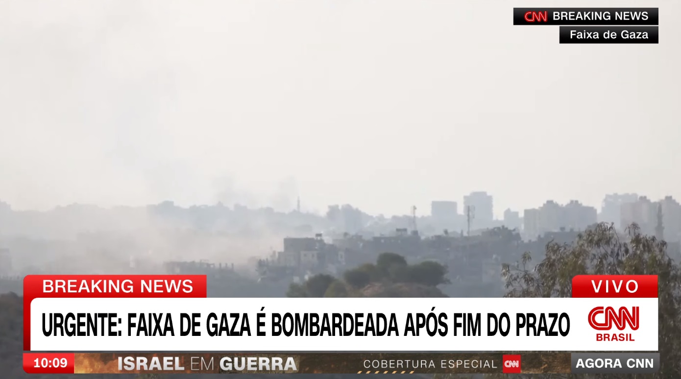 VÍDEO: Faixa de Gaza é bombardeada após fim de prazo dado por Israel para civis