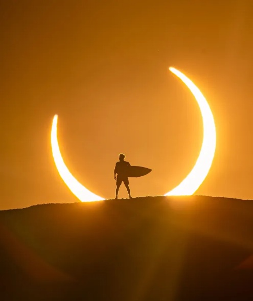 Ítalo Ferreira protagoniza fotos incríveis do eclipse no RN; veja
