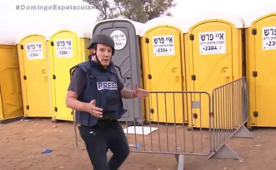 VÍDEO: Roberto Cabrini entra no local da festa invadida por terroristas do Hamas em Israel