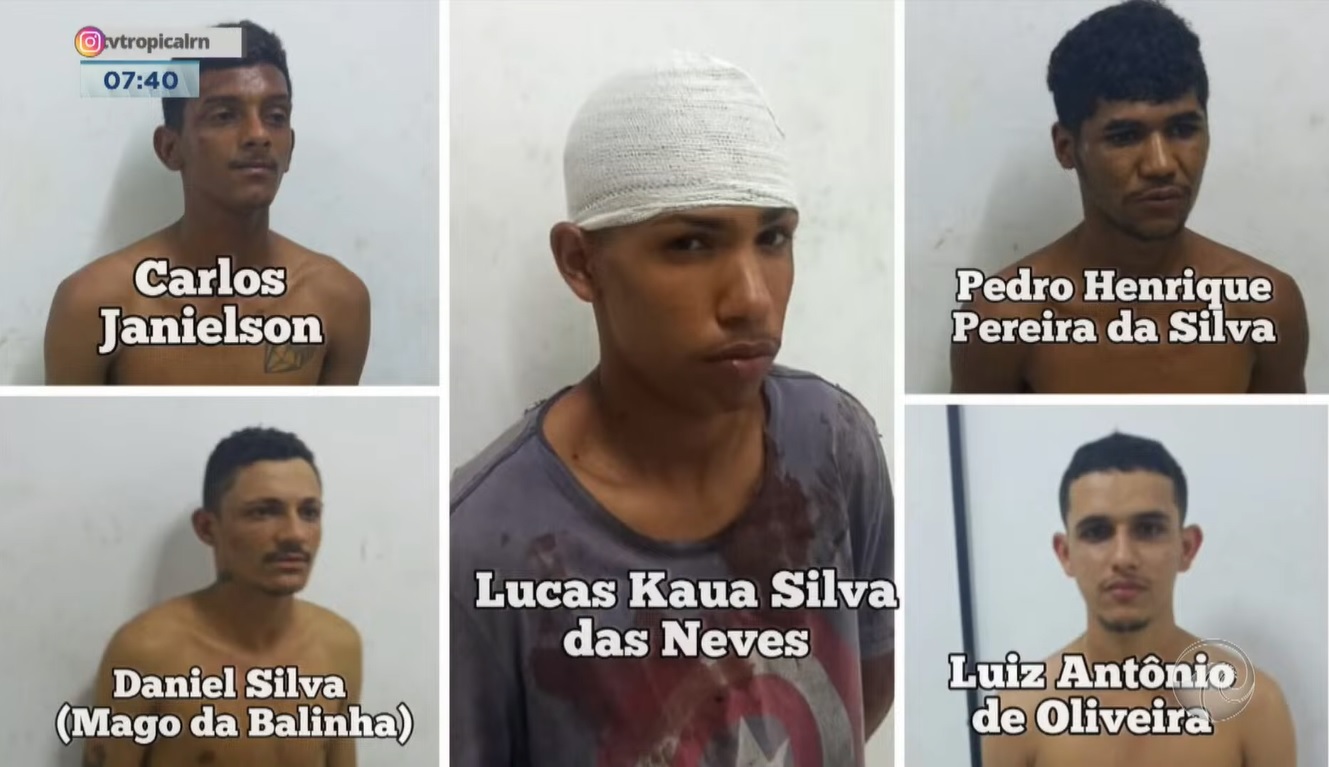 Após perseguição e troca de tiros, cinco criminosos são presos pela PM na Grande Natal