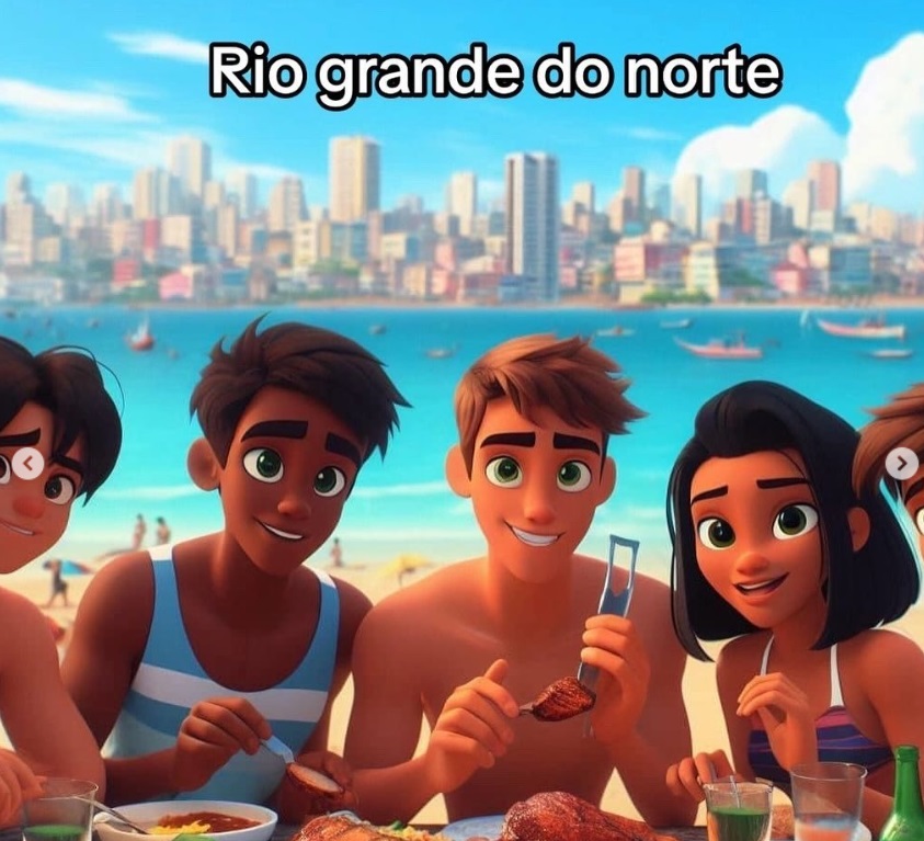 Inteligência artificial recria Estados brasileiros como se fossem desenhos animados; veja como seria o RN