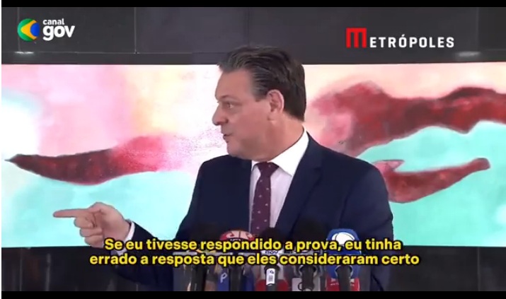 VÍDEO: “Se eu tivesse feito a prova, tinha errado umas 2 ou 3 questões porque conheço a realidade”, diz ministro