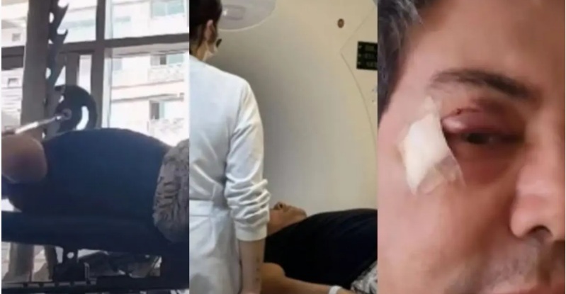 VÍDEO: Vocalista da banda Calcinha Preta sofre acidente com peso de academia
