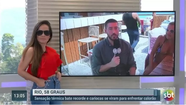 [VÍDEO] Repórter fica sem graça ao levar cantada ao vivo: 'Estou online'