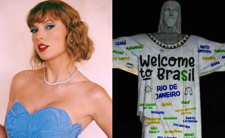 VÍDEO: Taylor Swift é homenageada com projeção no Cristo Redentor; ASSISTA