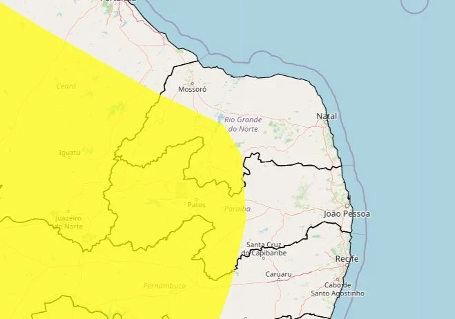 Inmet publica alerta de baixa umidade para 71 cidades do RN; veja lista