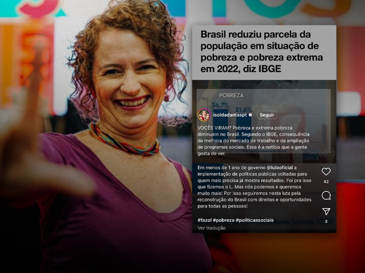 Deputada do RN apaga post após descobrir que dados sobre queda da pobreza eram de Bolsonaro