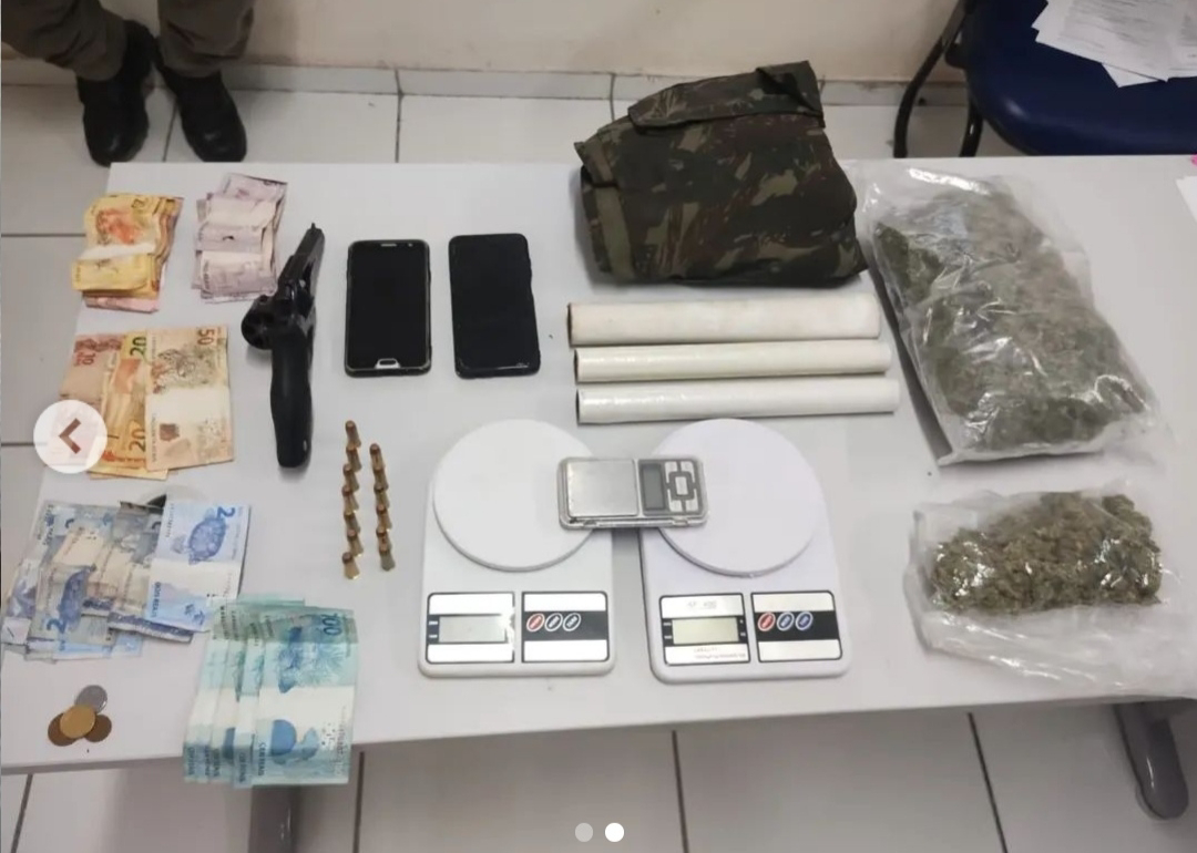 Dois homens são presos por porte ilegal de arma de fogo e tráfico de drogas na Grande Natal