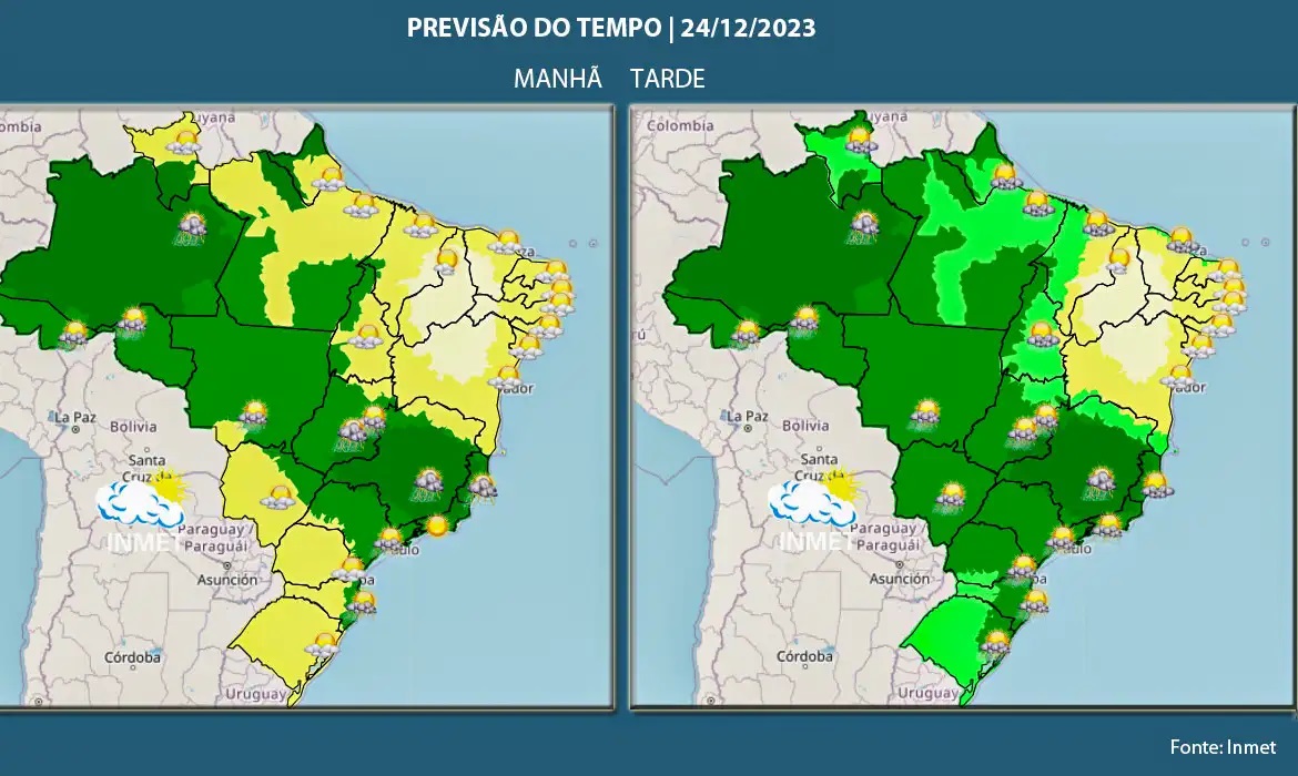 Noite de Natal pode ser chuvosa na maior parte do país; confira a previsão