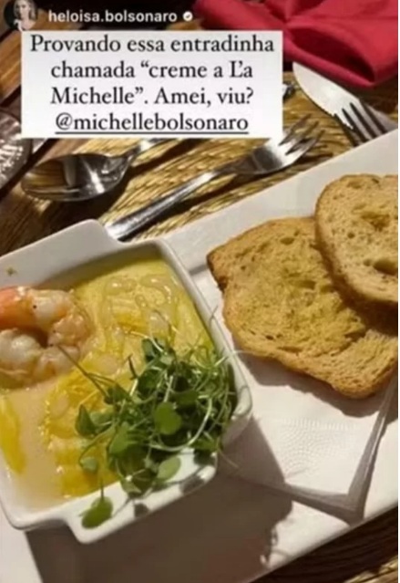 Pousada de ex-ministro de Bolsonaro tem prato em homenagem a Michelle