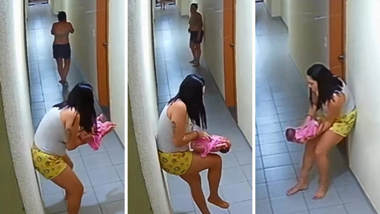 VÍDEO: De folga, soldado salva duas vezes bebê recém-nascida engasgada com leite