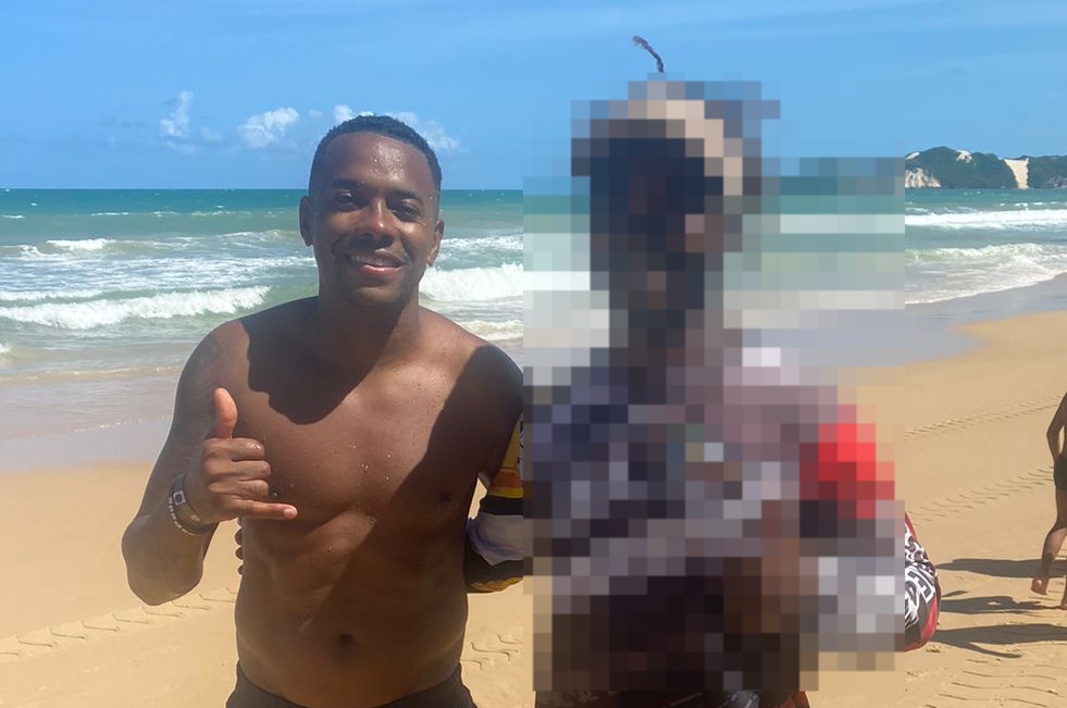 Condenado por estupro, Robinho curte férias em Natal e tira foto com fãs