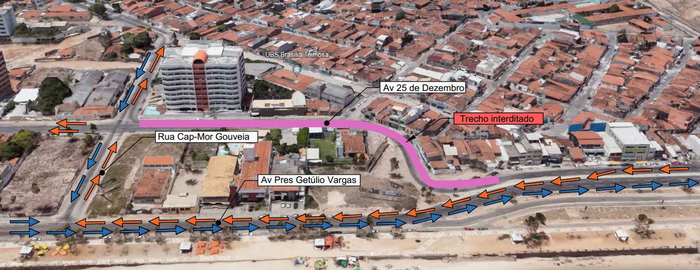 Trecho da rua 25 de Dezembro será interditado para obras na próxima segunda-feira (29)