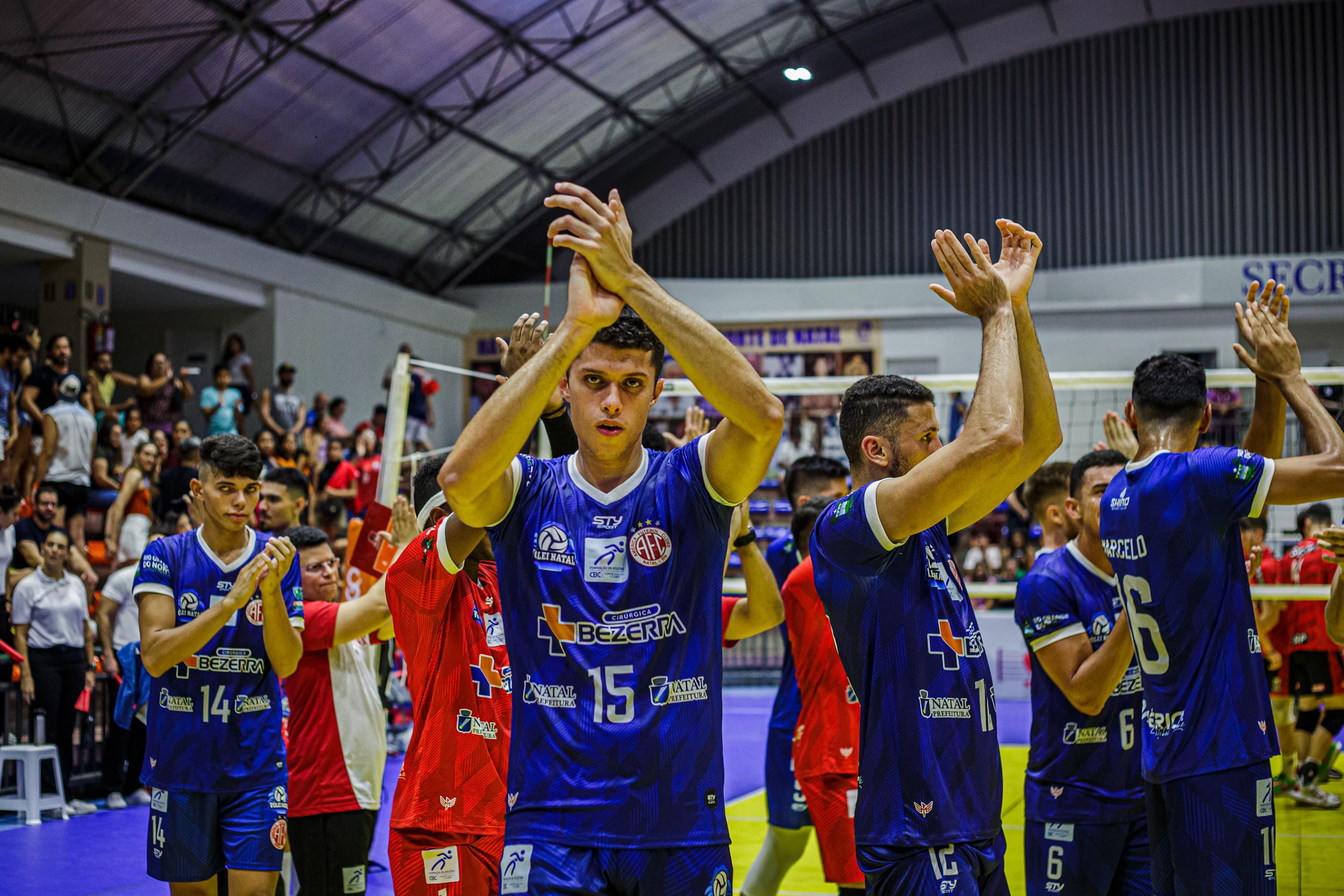 Vôlei Natal/América vence Sesi Bauru/SP pela Superliga B no Palácio dos Esportes